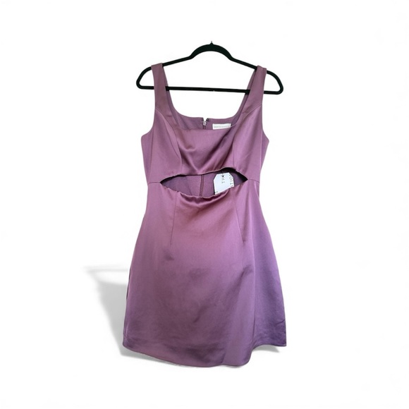 Dress the Population Satin Purple Midi Dress Size M